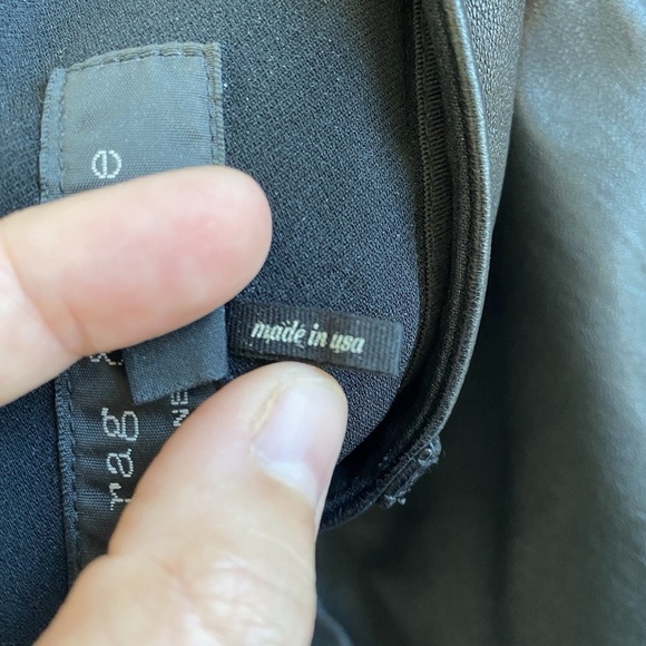 Rag & Bone Womens Lamb Leather Combo Mid Rise Slim Leg Trouser Black Size 12 - Picture 12 of 15